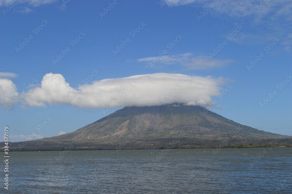 The volcanic islands Isla Ometepe and the volcanoes around Léon in Nicaragua, Central America The volcanic islands Isla Ometepe and the volcanoes around Léon in Nicaragua, Central America