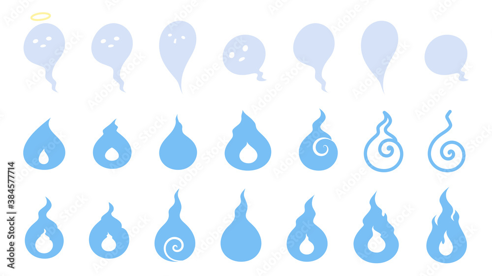 魂のイラスト素材セット アイコン シルエット 抜けた魂 Stock Vector Adobe Stock