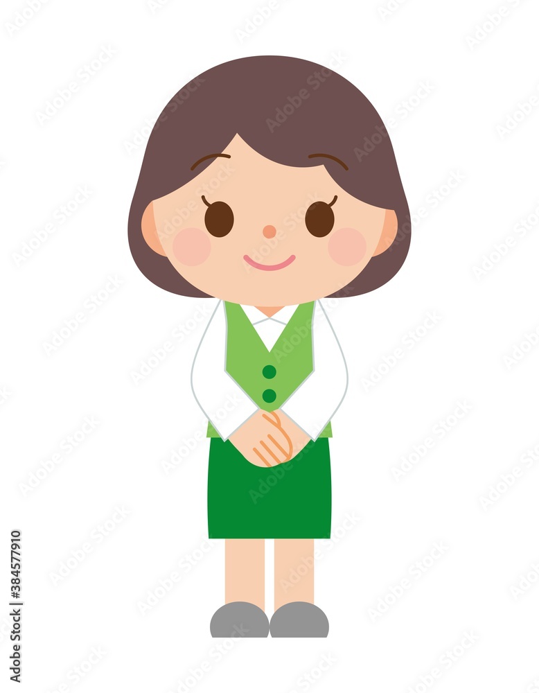 歓迎 立っている 社員 女性 歓迎 立っている 社員 女性