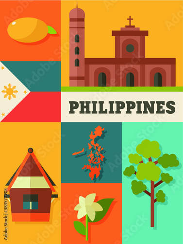vector philippines icon set