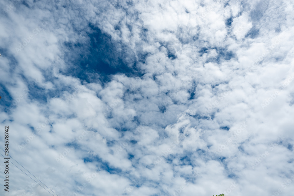 Blue sky over horizon and white clouds. Blue sky over horizon and white clouds.