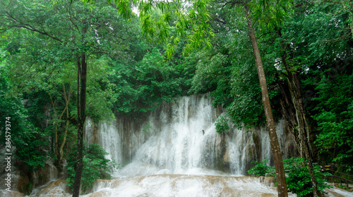 Fototapeta Naklejka Na Ścianę i Meble -  Sai Yok Noi Waterfall is popular landmarks in Kanchanaburi Province, Thailand.