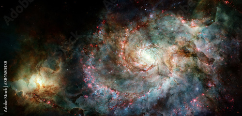 Spiral galaxy. Deep cosmos. Outer space. Elements of this image furnished by NASA