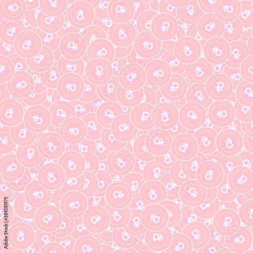Russian ruble copper coins seamless pattern. Good-