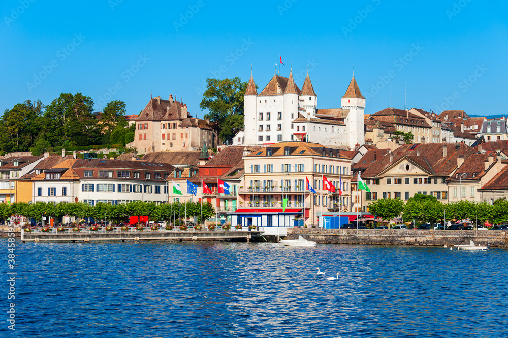 Nyon town on Lake Geneva