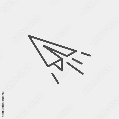 Paper plane flat vector icon