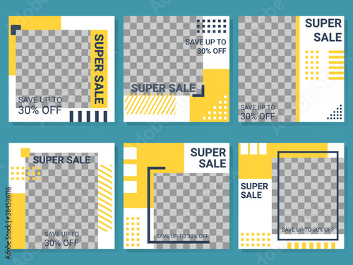 Collection of social media posts template, super sale edition