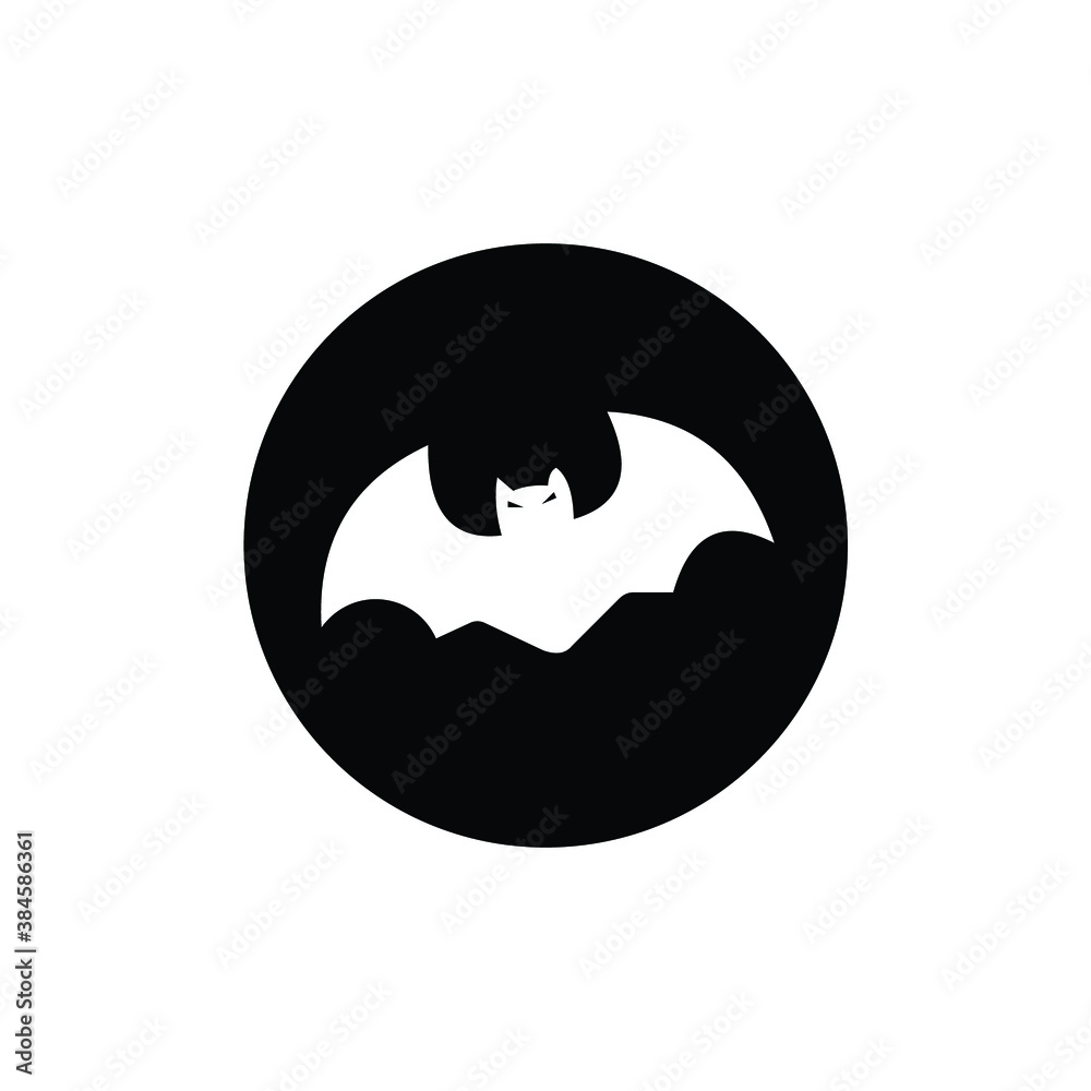 halloween bat silhouette vector design isolated on white background