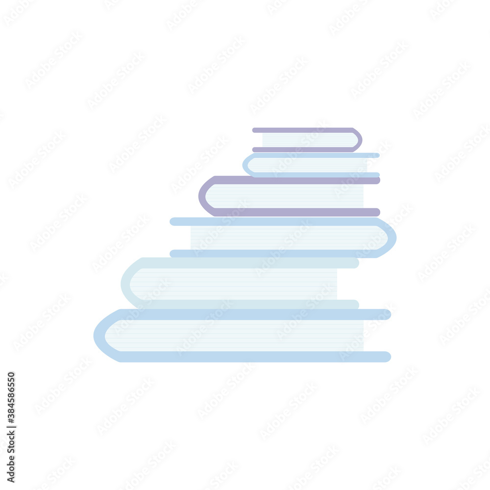A stack of books. Teaching material for schoolchildren or students. Isolated element on white background for web design, advertisement, banner, postrera or online store page. Vector image. A stack of books. Teaching material for schoolchildren or students. Isolated element on white background for web design, advertisement, banner, postrera or online store page. Vector image.
