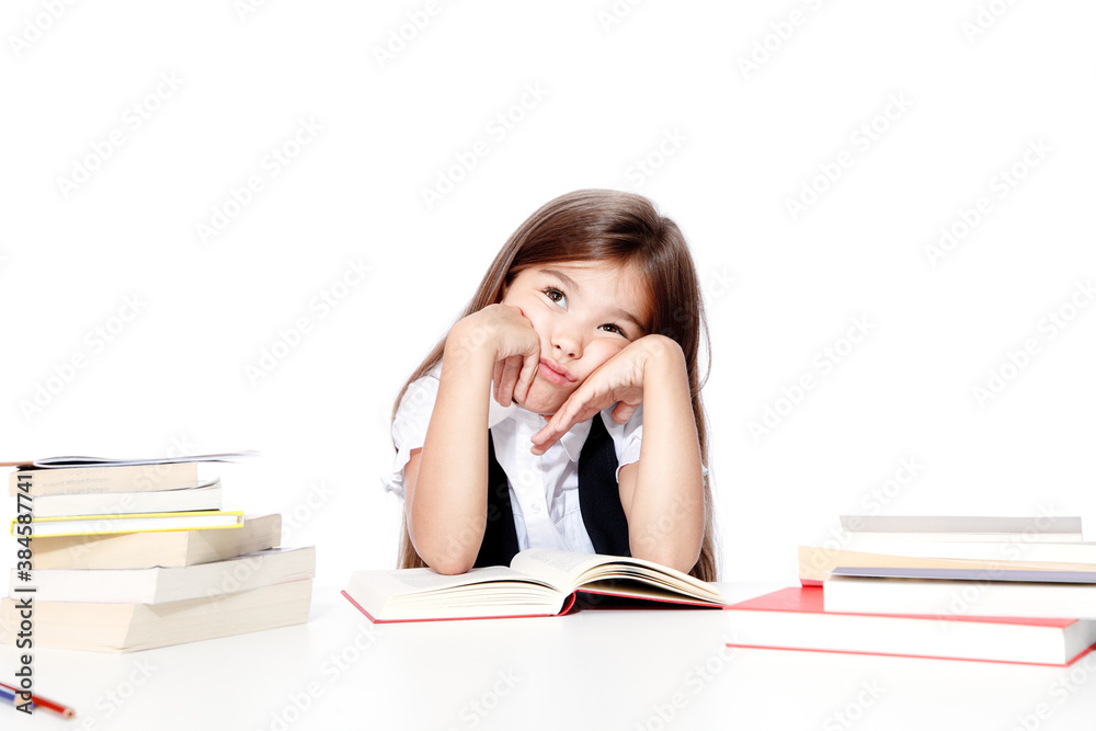 Frustrated and unhappy teen girl at school. Frustrated and unhappy teen girl at school.