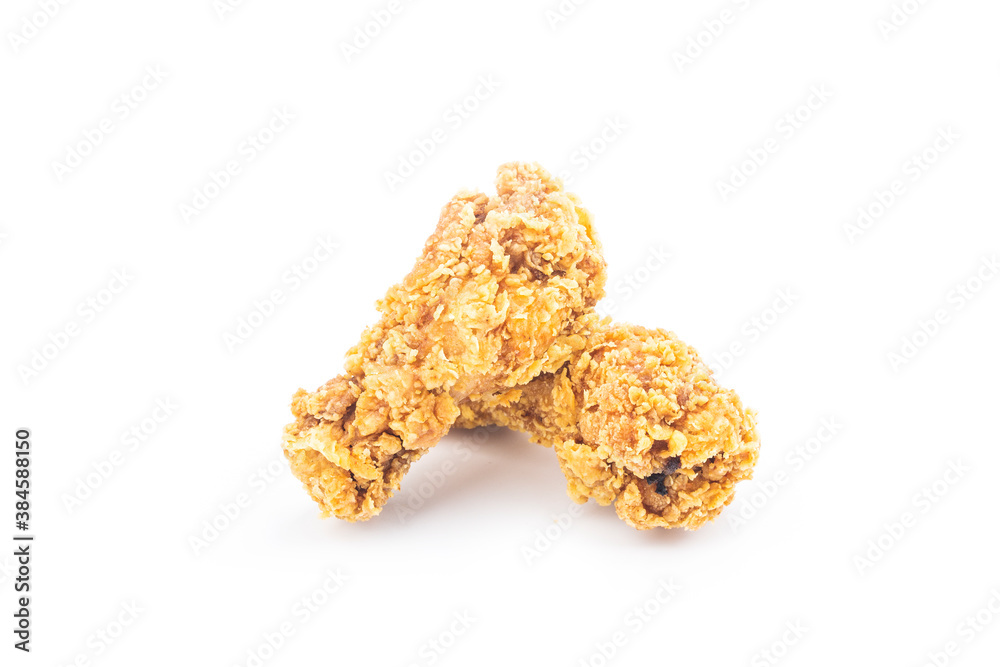 Fried chicken isolated on white background. Fried chicken isolated on white background.