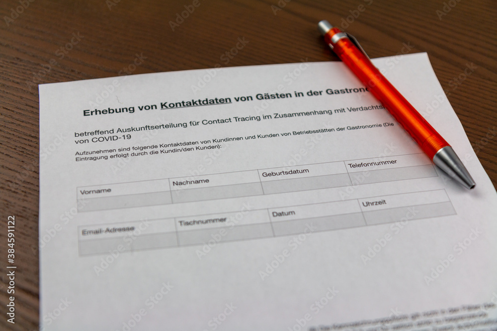 contact form for COVID-19 in restaurants in Austria contact form for COVID-19 in restaurants in Austria