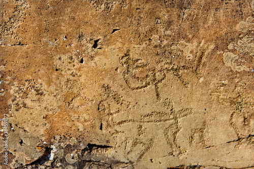 Mountain Altai. Russia. September 30, 2020. On the territory of the Chui-Oozi natural Park, located near the confluence of the Chui and Katun rivers, there are a huge number of rock paintings.