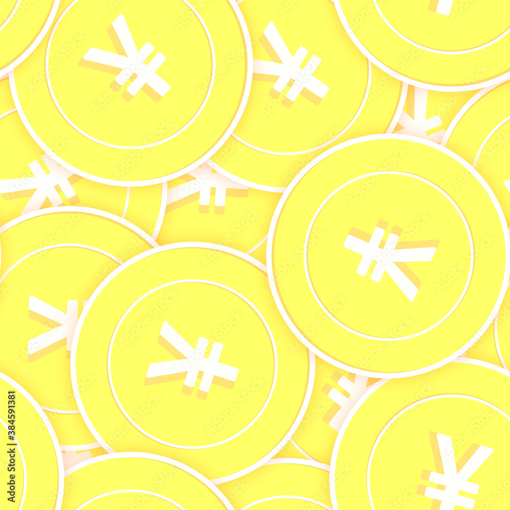 Chinese yuan gold coins seamless pattern. Fresh sc Chinese yuan gold coins seamless pattern. Fresh sc