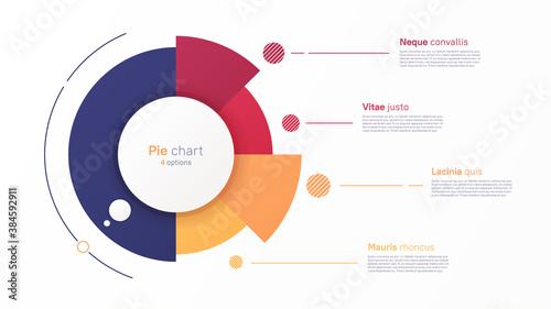Vector circle chart design, modern template for creating infographics, presentations, reports, visualizations