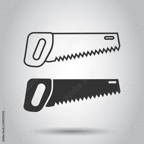 Saw blade icon in flat style. Working tools vector illustration on white isolated background. Hammer business concept.