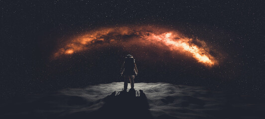 Keuken achterwand Voor hem Astronaut tijdens ruimtewandeling op Mars  © Photocreo Bednarek