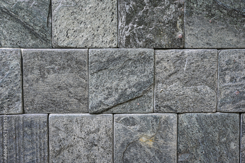 Fototapeta premium Background wall made of gray stone texture.