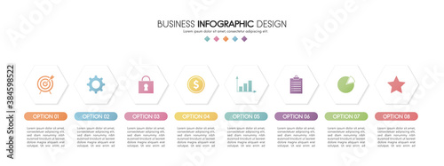 Diagram with 8 options. Business infographic. Vector