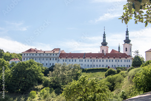 Obraz na plátně Prague castle sunny panorama view old town