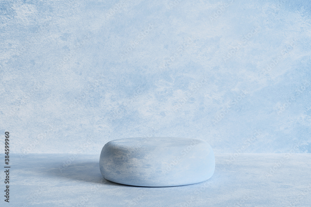 Abstract product display podium on blue background. 3D render Abstract product display podium on blue background. 3D render
