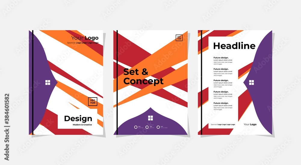Set of paper templates layout editable for your advertising event, like leaflet, book cover, poster, annual report, and more. Vector.