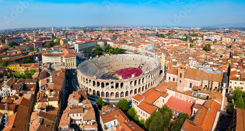 Verona Arena aerial panoramic view