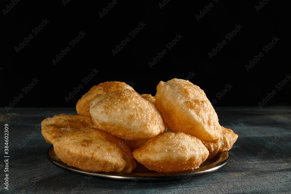 Traditional Indian Bengali puff flatbread luci