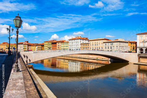 Colorful houses, Arno river waterfront