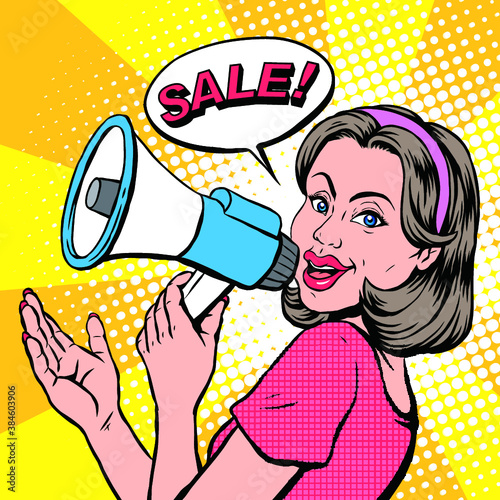 Promotion pop art illustration vector