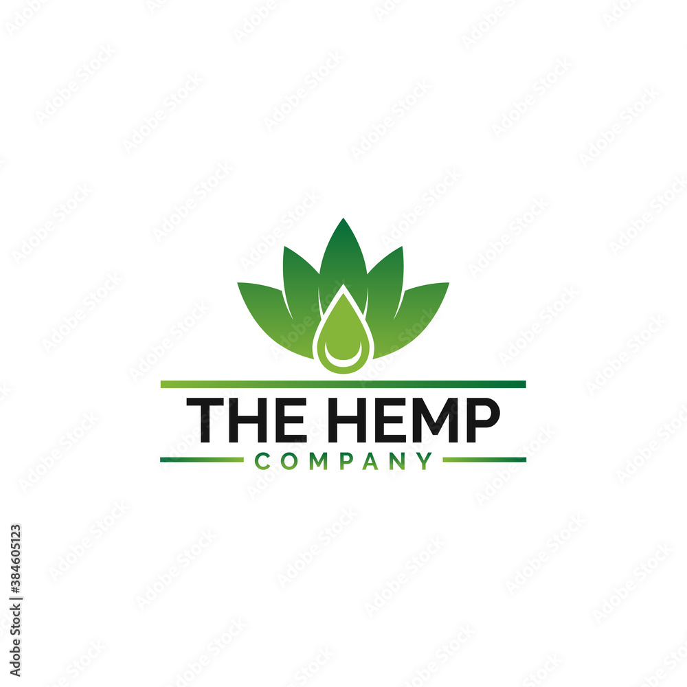 Cannabis or Marijuana Oil vector Logo Design.