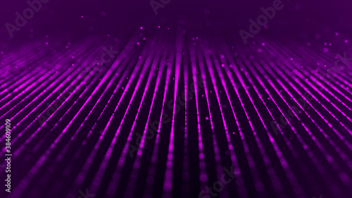 Network connection structure. Technological purple background. Big data visualization. 3d rendering.