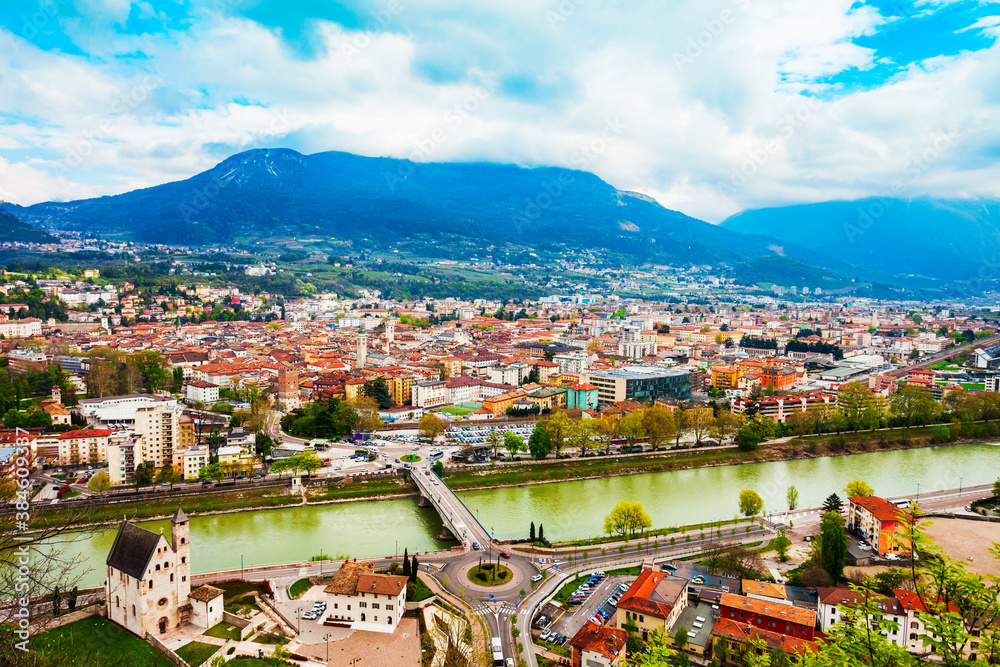 Trento aerial panoramic view.