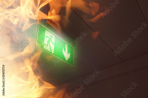 emergency exit in the workplace fire and smoke