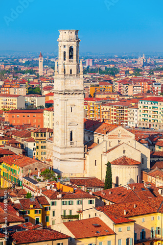 Verona Cathedral aerial panoramic view photo