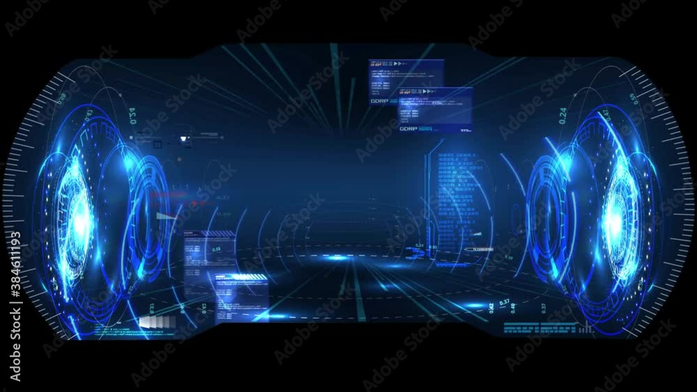 Modern for game background design Futuristic HUD, UX, GUI interface screen design. Sci-Fi Virtual Reality technology view display. Technology vr background. Template virtual reality gaming