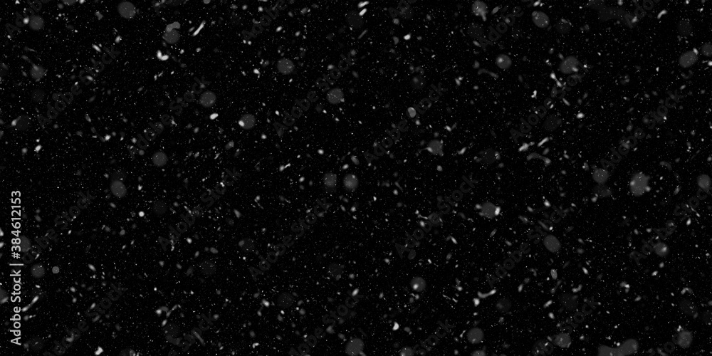 Snow Falling Stock Image In Black Background