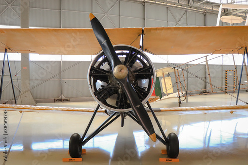 Old propeller plane in a hangar © nvphoto
