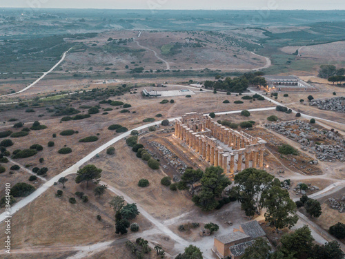 Obraz na płótnie Sicily, Italy - Acropolis of Selinunte fortified walls ancient Greek city w salonie