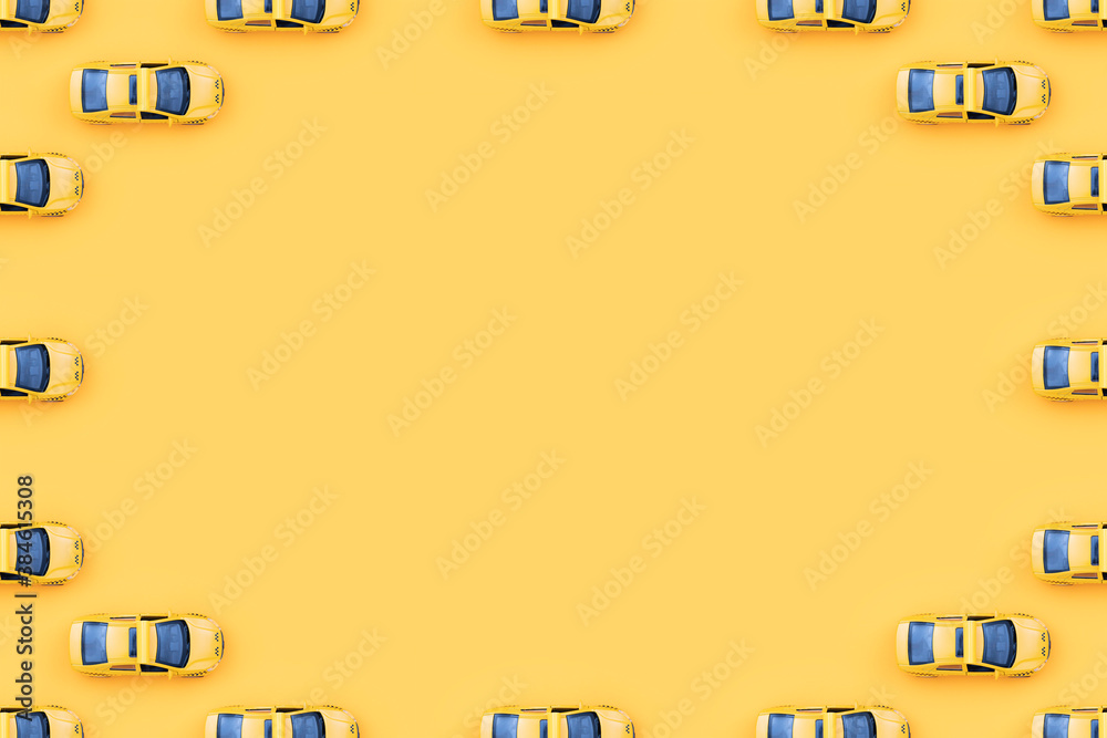 Obraz premium Background from yellow auto taxis. Taxi background