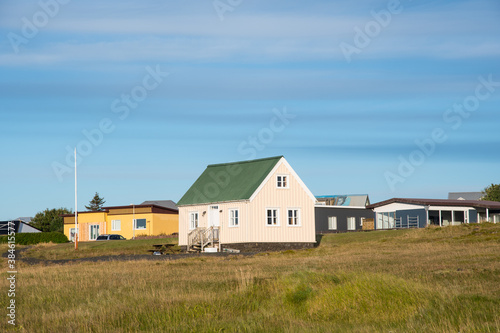 old building in town of Grindavik in Iceland