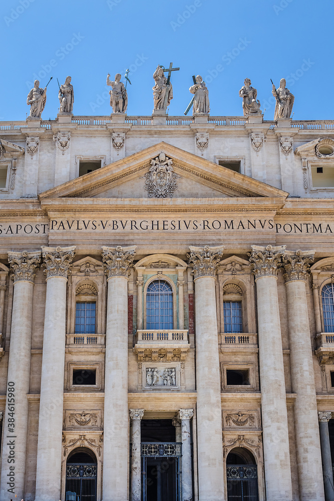 Naklejka premium St. Peter's Basilica (Consecrated 1626). Papal Basilica of St. Peter in Vatican - the world's largest church, is the center of Christianity. Vatican