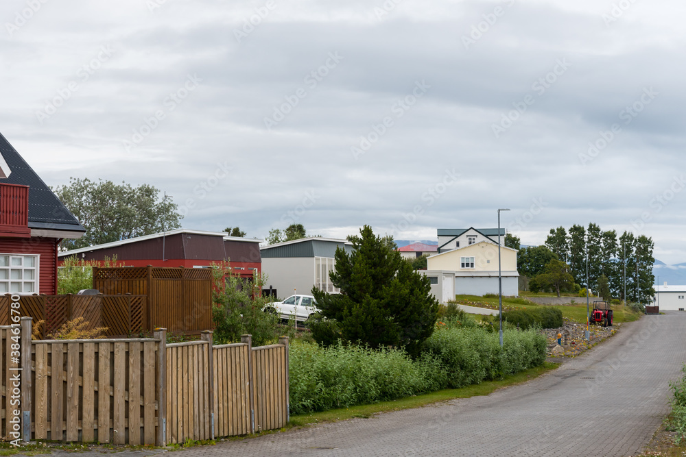 Obraz premium Village of Hrisey in Iceland