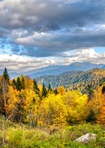 autumn in the mountains. Lago-Naki, Russia.