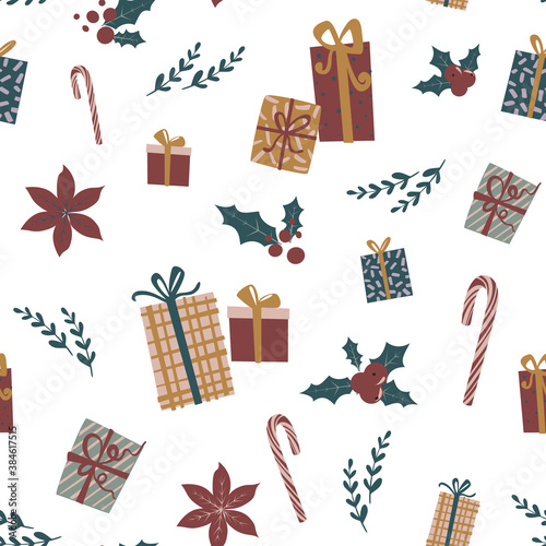 christmas pattern with box