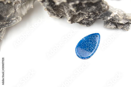 Isolated photos of cabochon agate dragon veins