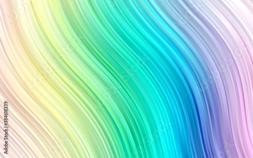 Light Multicolor  Rainbow vector background with curved circles.