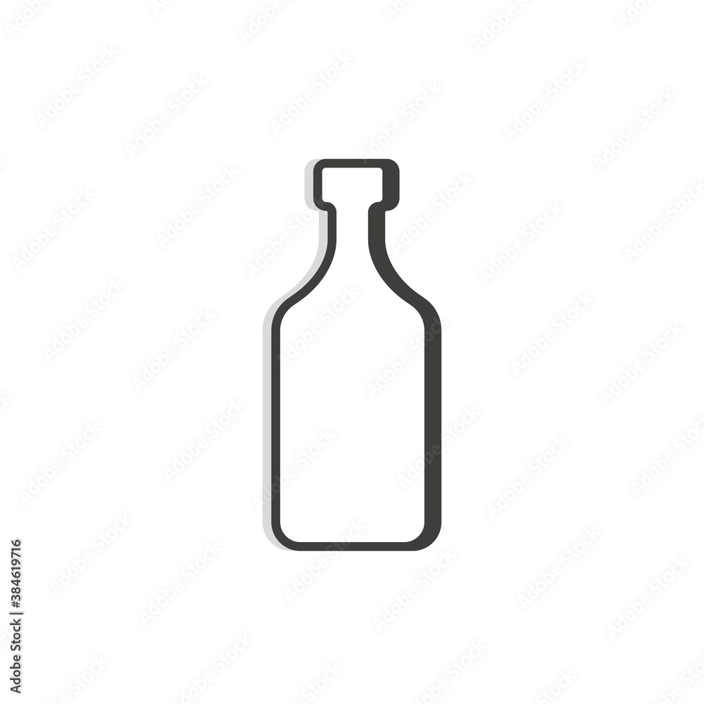 Rum bottle line. Simple template. Isolated object. Symbol in thin lines for alcoholic institutions, bars, restaurants, pubs and night clubs. Dark outline. Flat illustration on white background Rum bottle line. Simple template. Isolated object. Symbol in thin lines for alcoholic institutions, bars, restaurants, pubs and night clubs. Dark outline. Flat illustration on white background