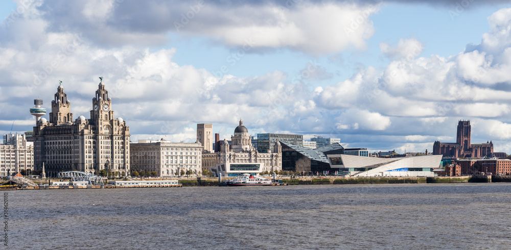 Naklejka premium Panorama of the Liverpool waterfront
