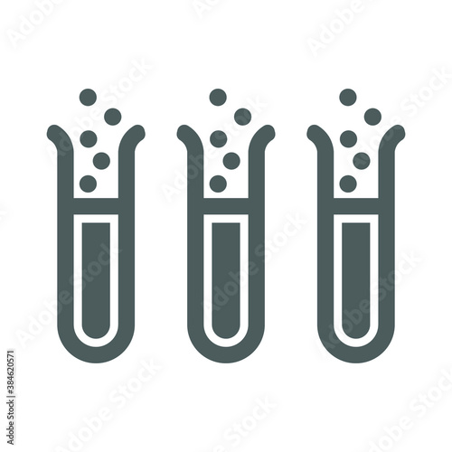 Clinical analysis, laboratory, tubes icon. Gray color